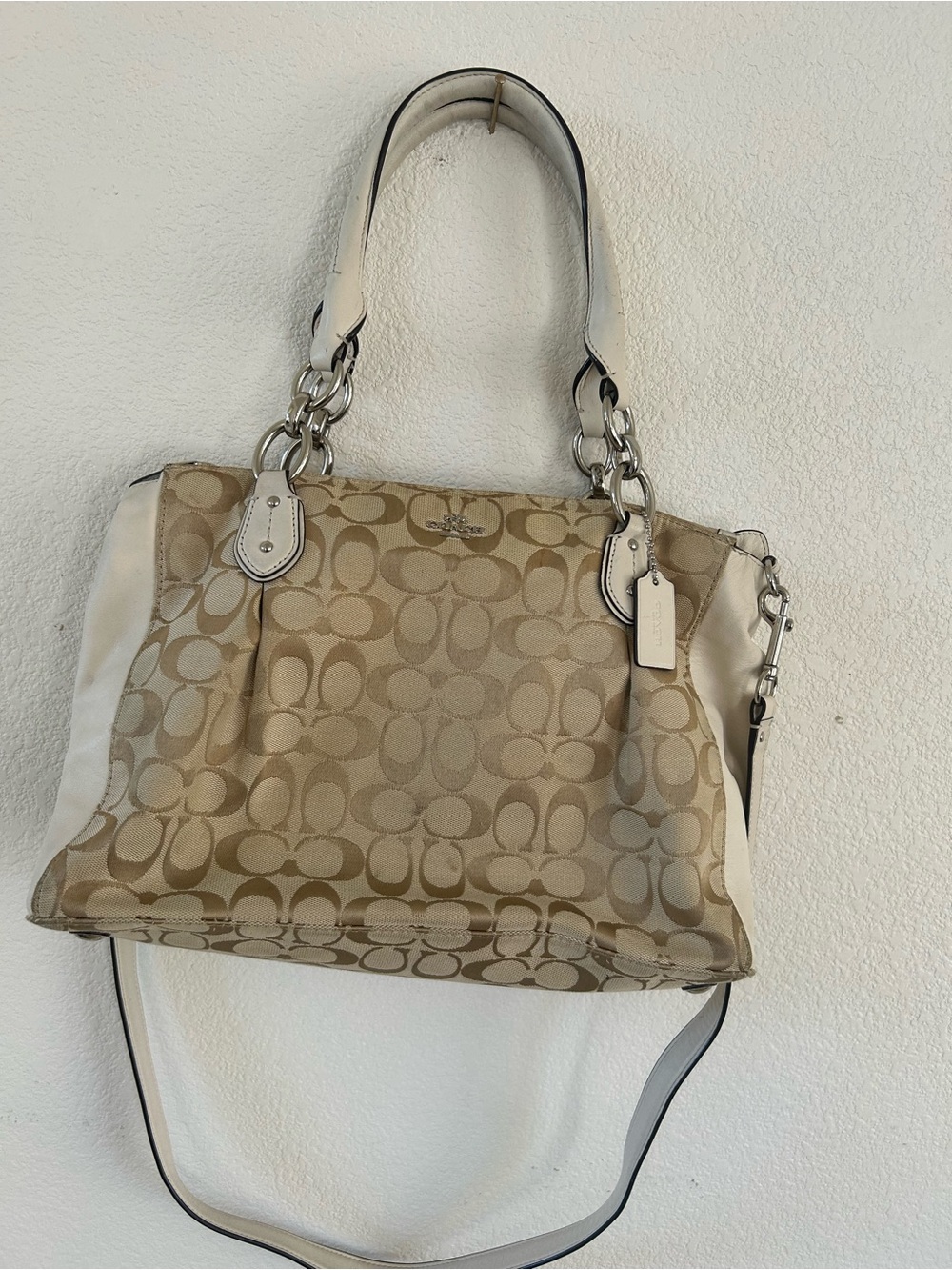 Coach Beige/Chalk Signature Shoulder Bag